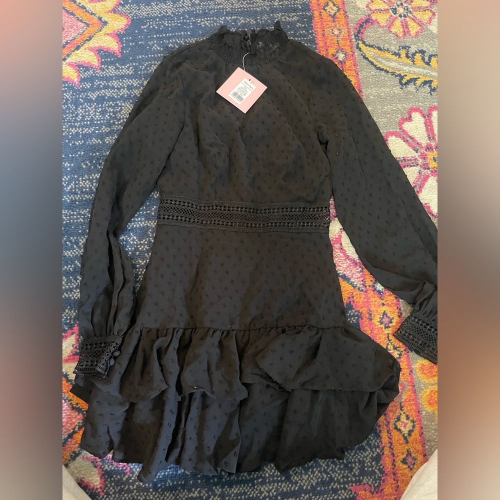 NWT - Showpo Black Mock-Neck Dress
